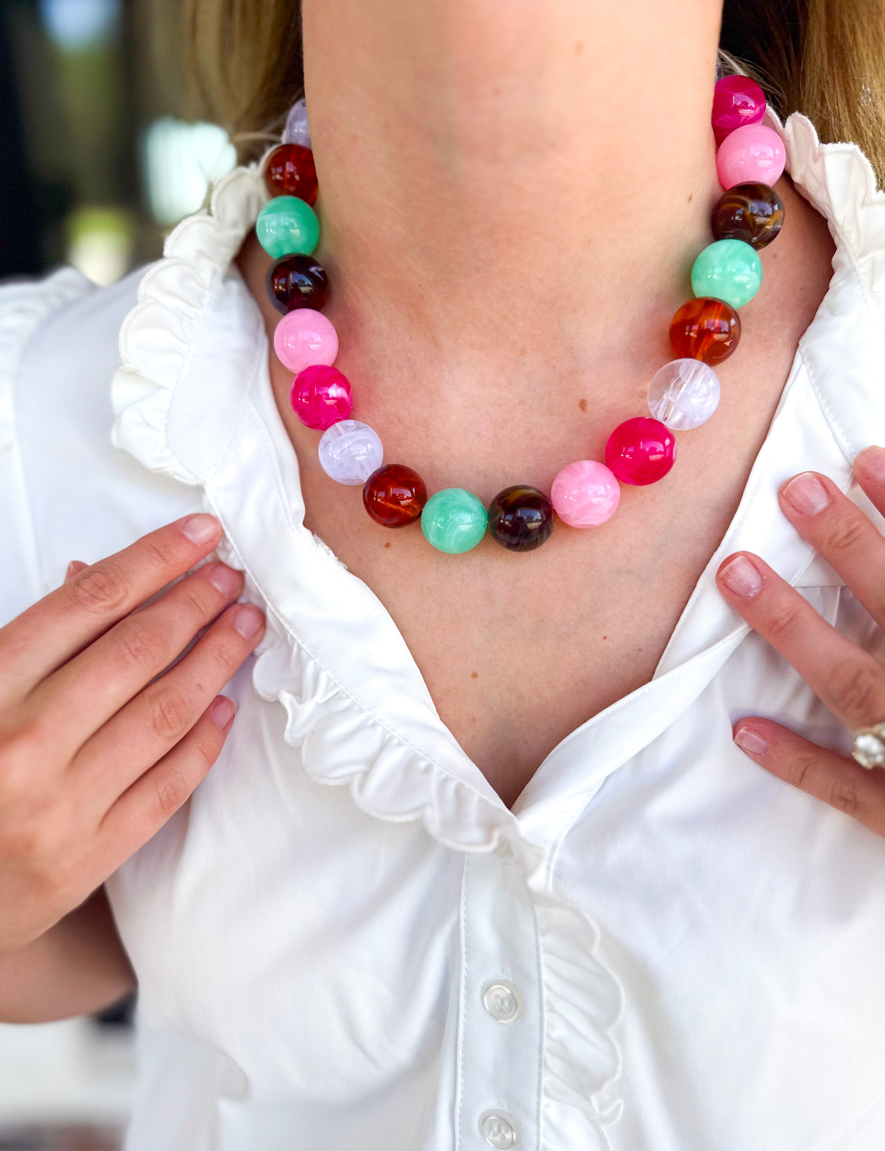 The Cece Beaded Necklace - Pastel Multi-110 Jewelry & Hair-Gemelli-July & June Women's Fashion Boutique Located in San Antonio, Texas
