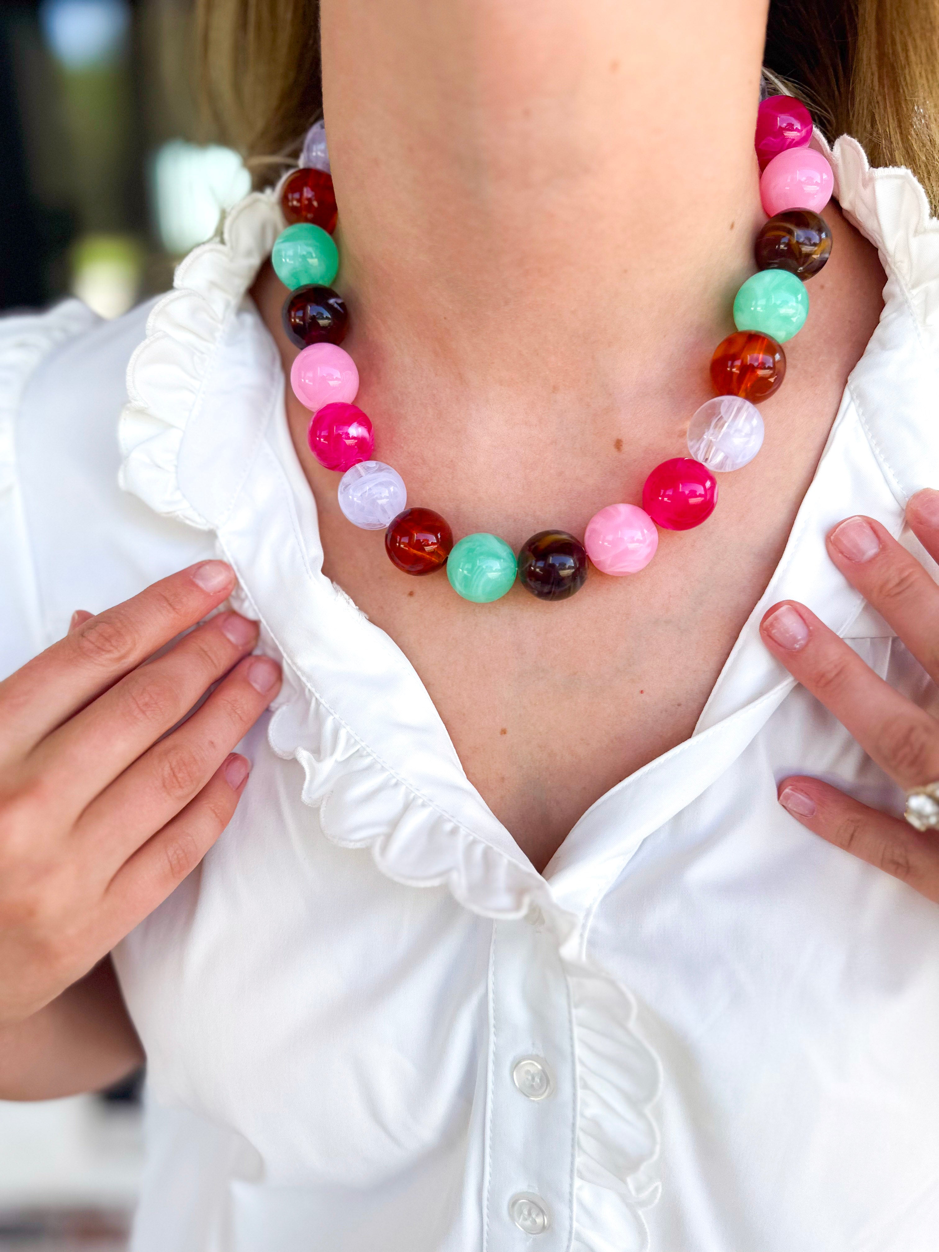 The Cece Beaded Necklace - Pastel Multi-110 Jewelry & Hair-Gemelli-July & June Women's Fashion Boutique Located in San Antonio, Texas