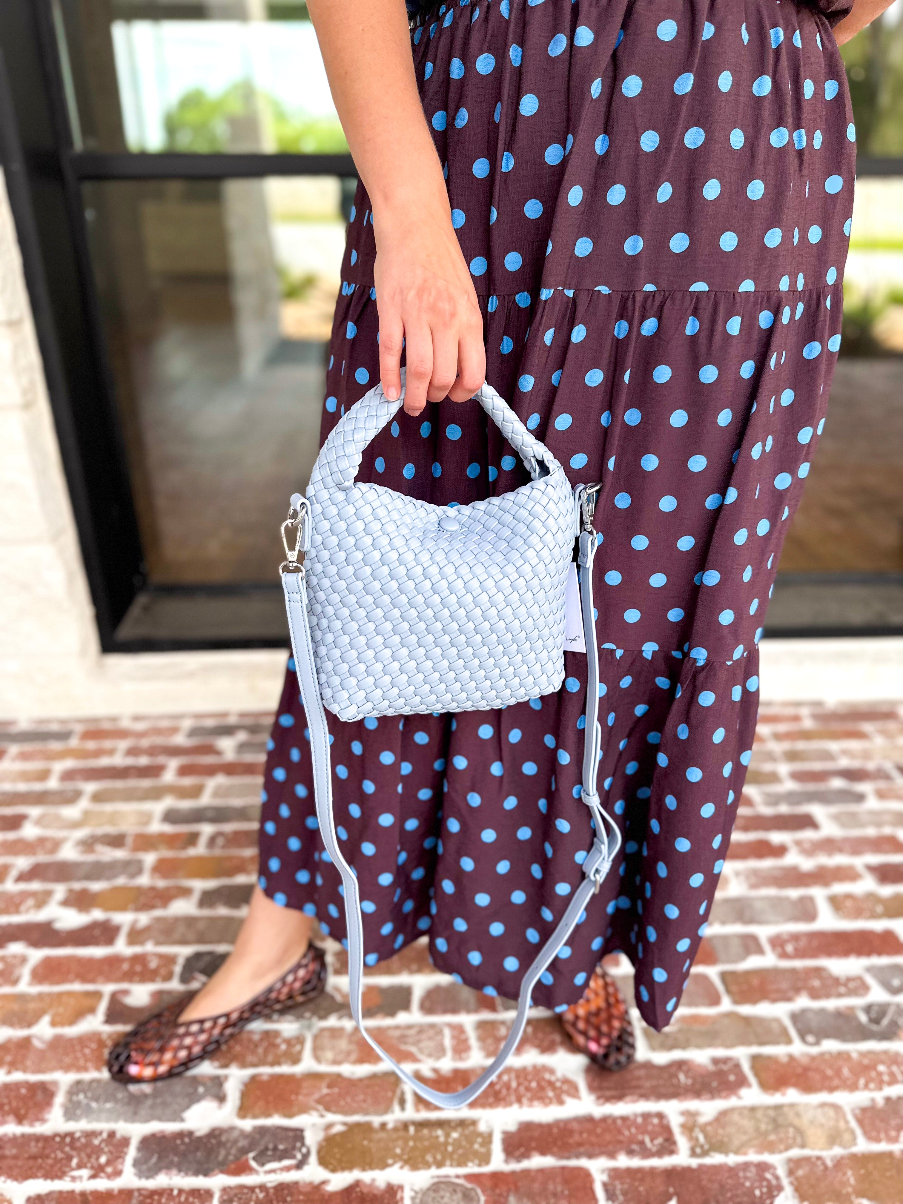 On Trend Woven Crossbody Bag - Blue-130 ACCESSORIES-Moda Luxe-July & June Women's Fashion Boutique Located in San Antonio, Texas