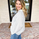 Comfy Coastal Button Down - Sage-200 Fashion Blouses-IN FEBRUARY-July & June Women's Fashion Boutique Located in San Antonio, Texas