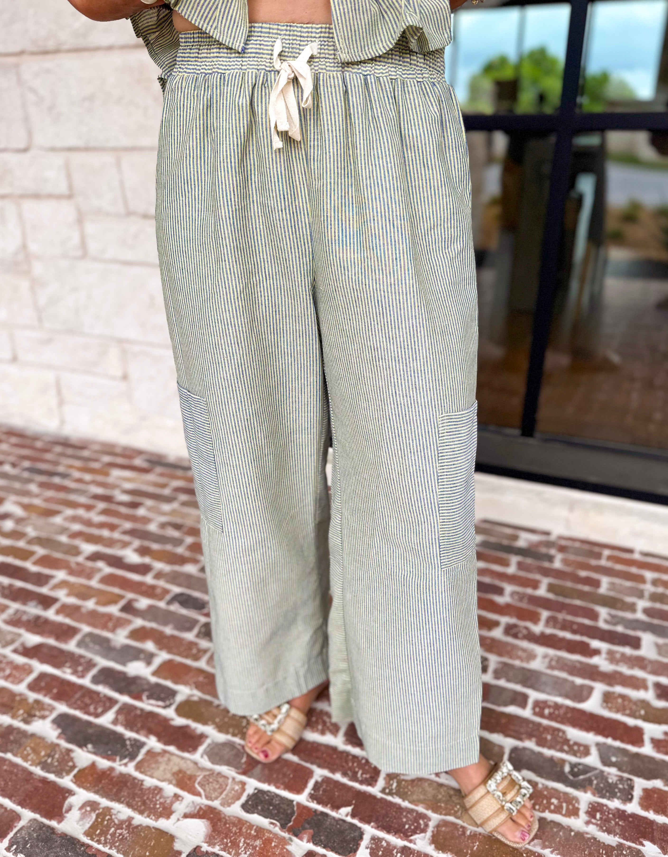 The Alys Pant - Yellow Blue-400 Pants-POLOGRAM-July & June Women's Fashion Boutique Located in San Antonio, Texas