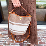 Mocha & Cream Bucket Bag-130 ACCESSORIES-Moda Luxe-July & June Women's Fashion Boutique Located in San Antonio, Texas