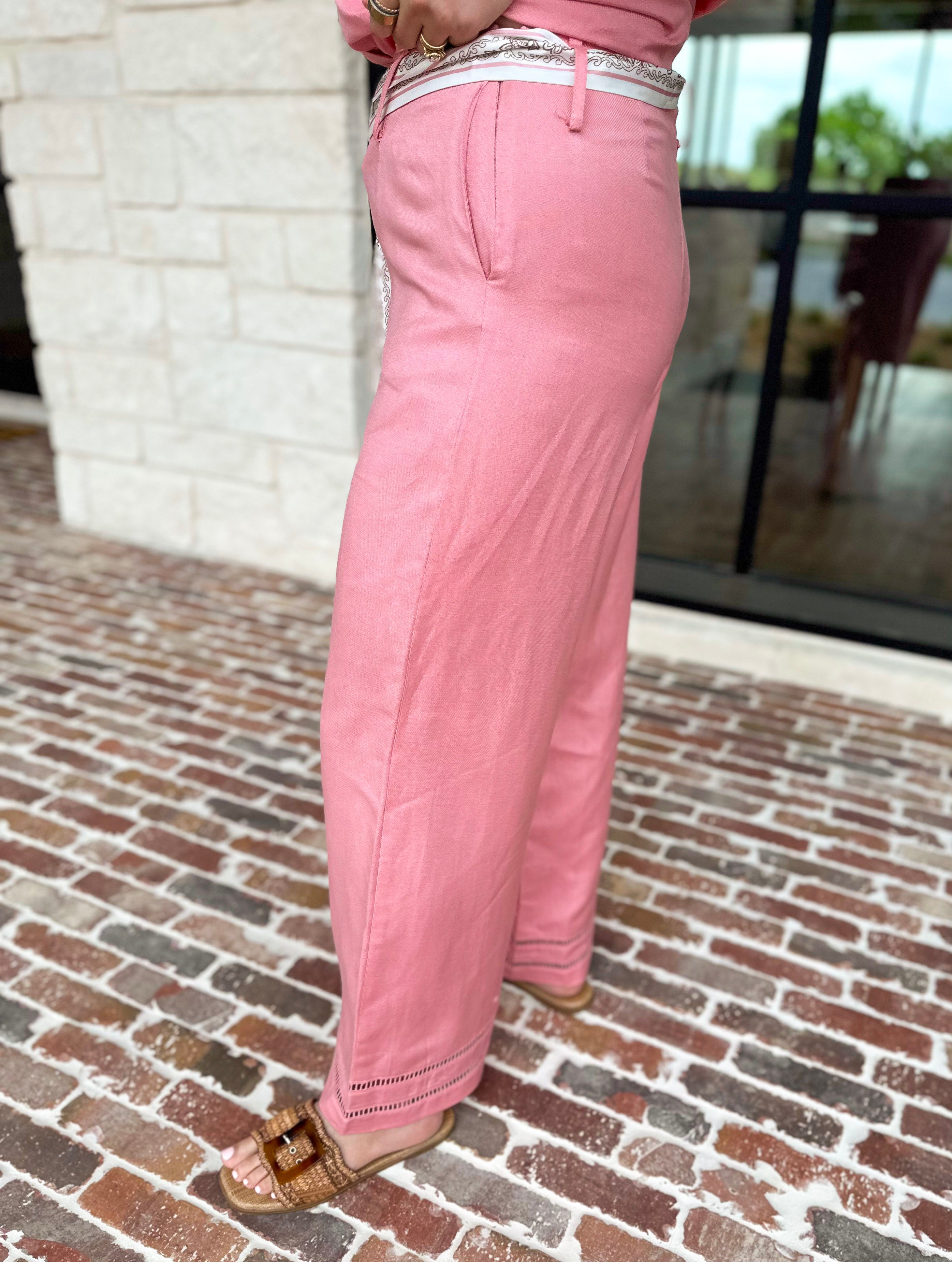 Current Air - The Riviera Pant - Blush-400 Pants-CURRENT AIR CLOTHING-July & June Women's Fashion Boutique Located in San Antonio, Texas