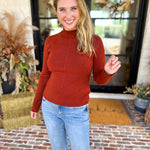 Liverpool - Warm Cayenne Turtleneck Sweater-230 Sweaters/Cardis-LIVERPOOL JEANS COMPANY-July & June Women's Fashion Boutique Located in San Antonio, Texas