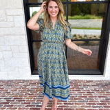 Mary Square - Lainey Midi Dress - Olive-500 Midi-MARY SQUARE-July & June Women's Fashion Boutique Located in San Antonio, Texas