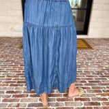 Current Air - Chambray Midi Skirt-410 Shorts/Skirts-CURRENT AIR CLOTHING-July & June Women's Fashion Boutique Located in San Antonio, Texas