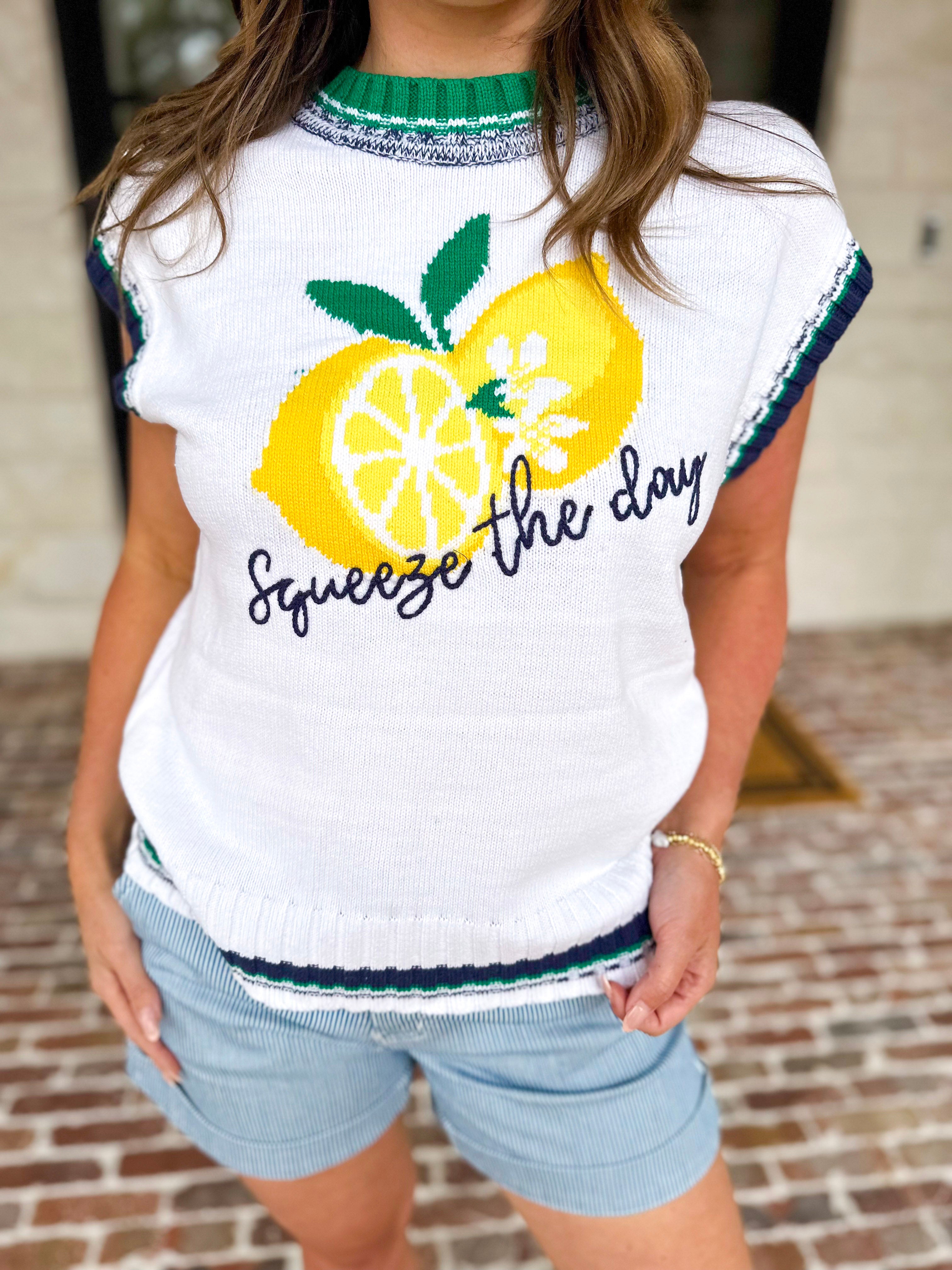 Squeeze The Day Knit Tank Top-230 Sweaters/Cardis-SKIES ARE BLUE-July & June Women's Fashion Boutique Located in San Antonio, Texas