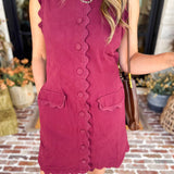 Weekend Plans Ric Rac Mini Dress - Wine-510 Mini-ENTRO-July & June Women's Fashion Boutique Located in San Antonio, Texas
