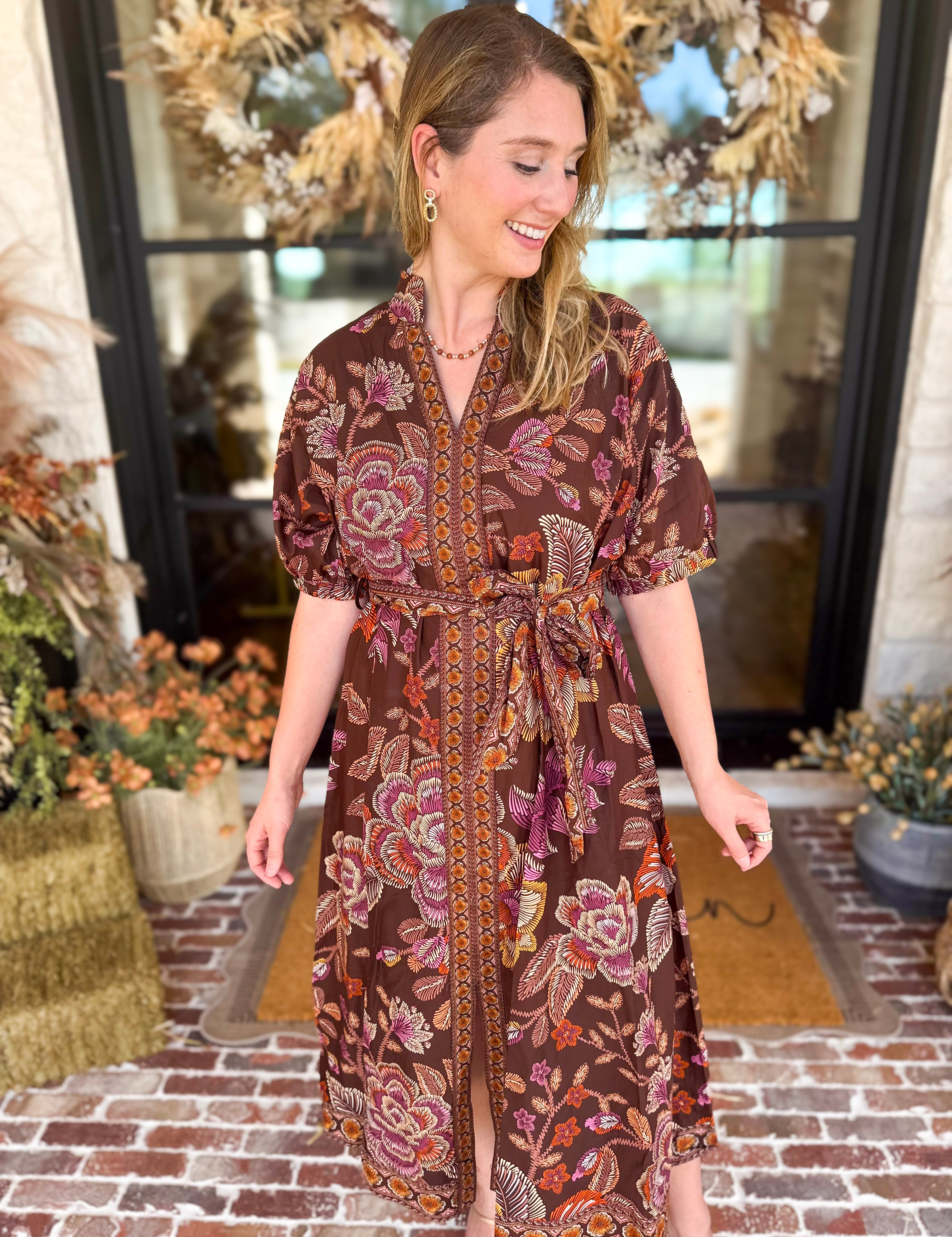 The Spiced Harvest Midi Dress-500 Midi-ENTRO-July & June Women's Fashion Boutique Located in San Antonio, Texas