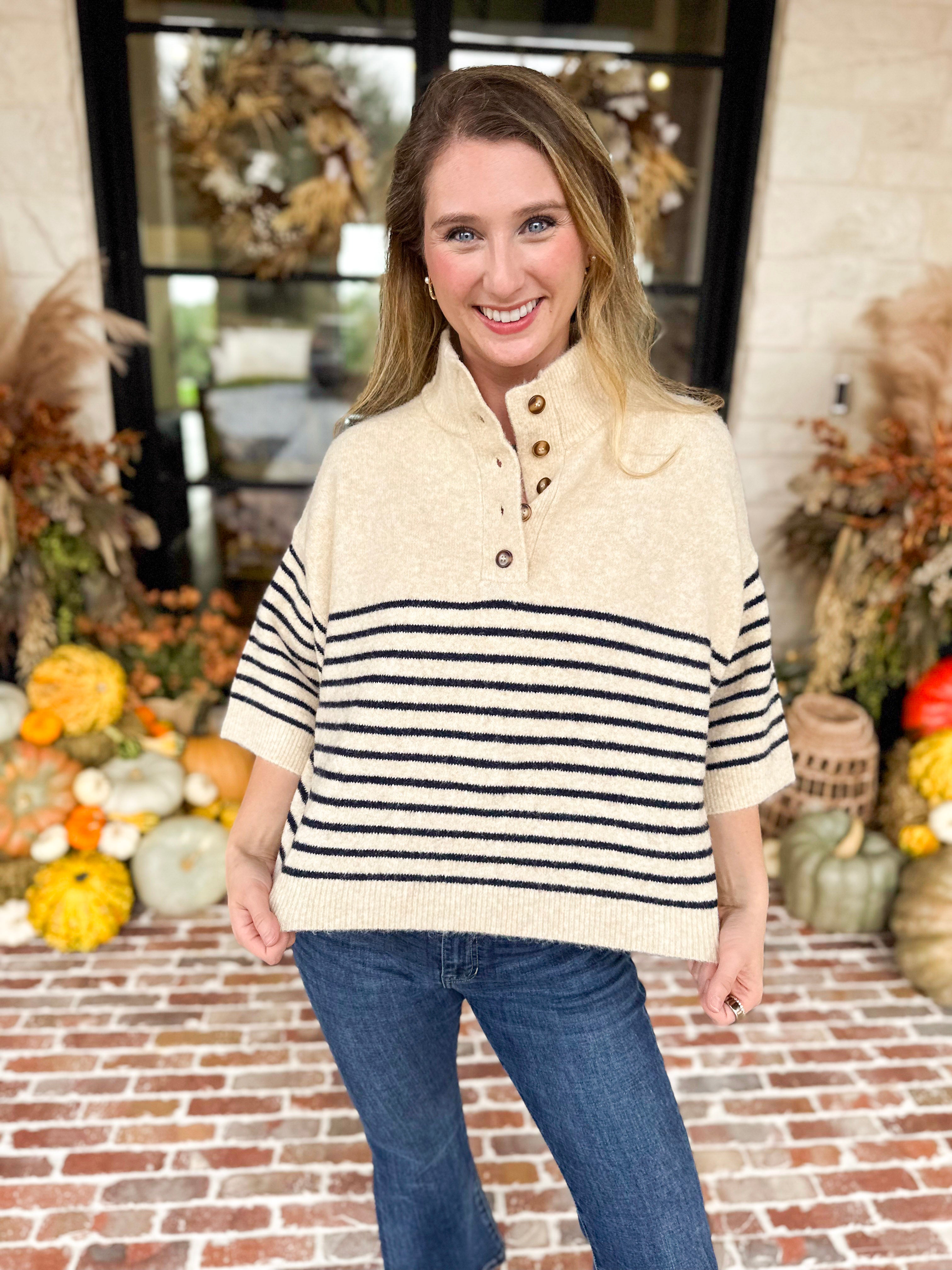 Cozy Weekend Sweater Top - Cream-230 Sweaters/Cardis-ENTRO-July & June Women's Fashion Boutique Located in San Antonio, Texas