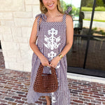 Plaid About You Midi Dress - Chocolate-500 Midi-ENTRO-July & June Women's Fashion Boutique Located in San Antonio, Texas