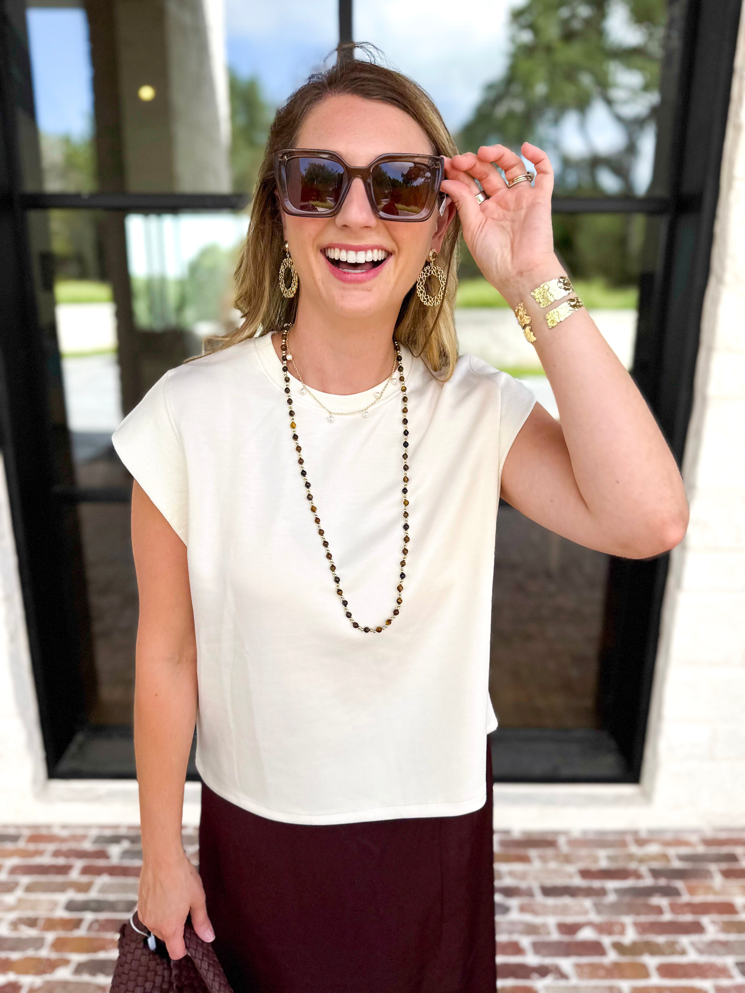 Chic Essentials Top - Cream-210 Casual Blouses-ENTRO-July & June Women's Fashion Boutique Located in San Antonio, Texas