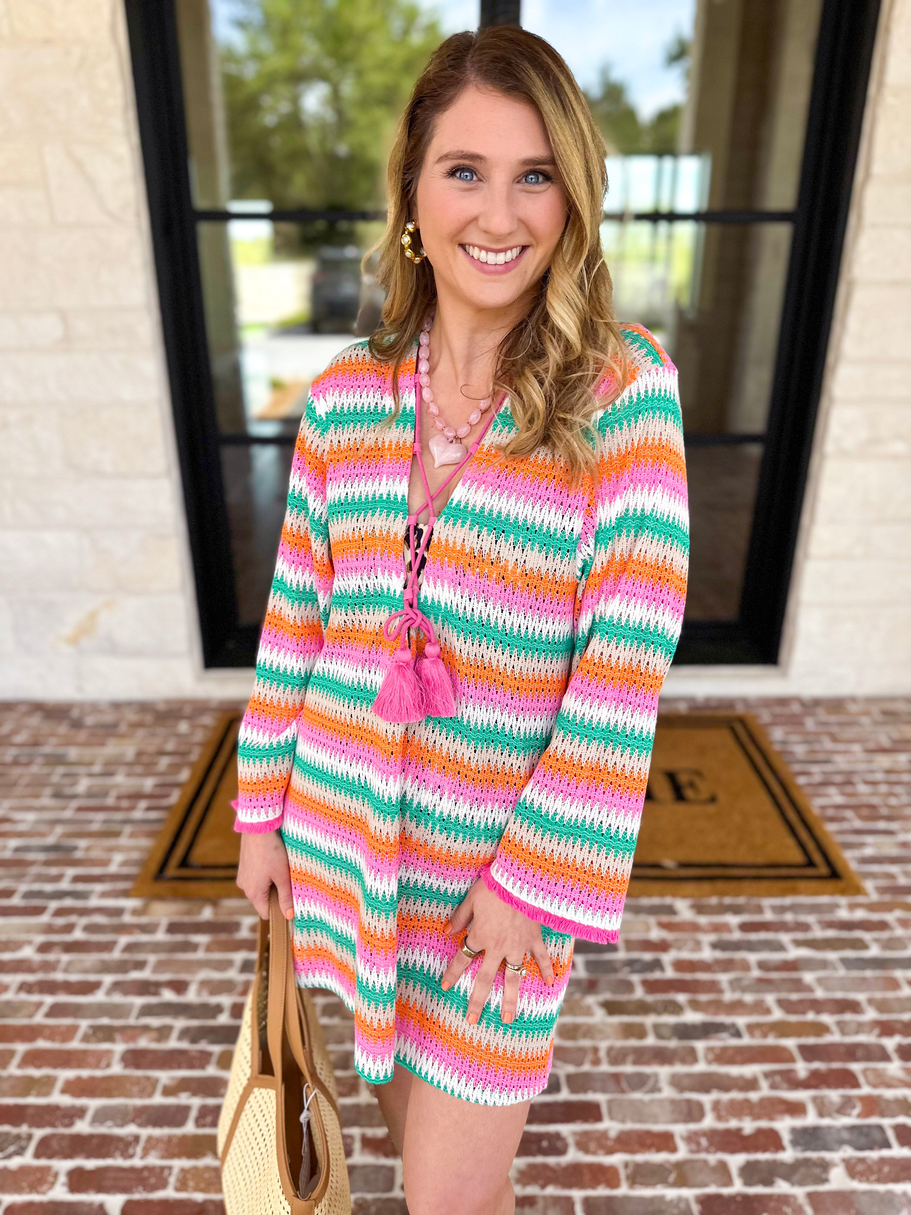 The Paloma Cover Up - Pink Multi-300 Athleisure/Lounge-SHIRALEAH-July & June Women's Fashion Boutique Located in San Antonio, Texas