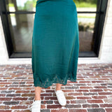 Fall Must Have Midi Skirt - Hunter Green-410 Shorts/Skirts-ENTRO-July & June Women's Fashion Boutique Located in San Antonio, Texas