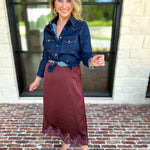 Liverpool - The Dakota Denim Button Down-200 Fashion Blouses-LIVERPOOL JEANS COMPANY-July & June Women's Fashion Boutique Located in San Antonio, Texas