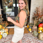 THML - Marigold Garden Sleevless Blouse-200 Fashion Blouses-THML-July & June Women's Fashion Boutique Located in San Antonio, Texas