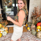THML - Marigold Garden Sleevless Blouse-200 Fashion Blouses-THML-July & June Women's Fashion Boutique Located in San Antonio, Texas