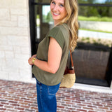 Chic Essentials Top - Olive-210 Casual Blouses-ENTRO-July & June Women's Fashion Boutique Located in San Antonio, Texas