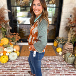 THML - Autumn Pattern Play Blouse-200 Fashion Blouses-THML-July & June Women's Fashion Boutique Located in San Antonio, Texas