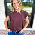 Chic Essentials Top - Espresso-210 Casual Blouses-ENTRO-July & June Women's Fashion Boutique Located in San Antonio, Texas