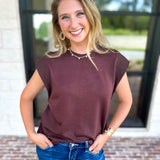 Chic Essentials Top - Espresso-210 Casual Blouses-ENTRO-July & June Women's Fashion Boutique Located in San Antonio, Texas