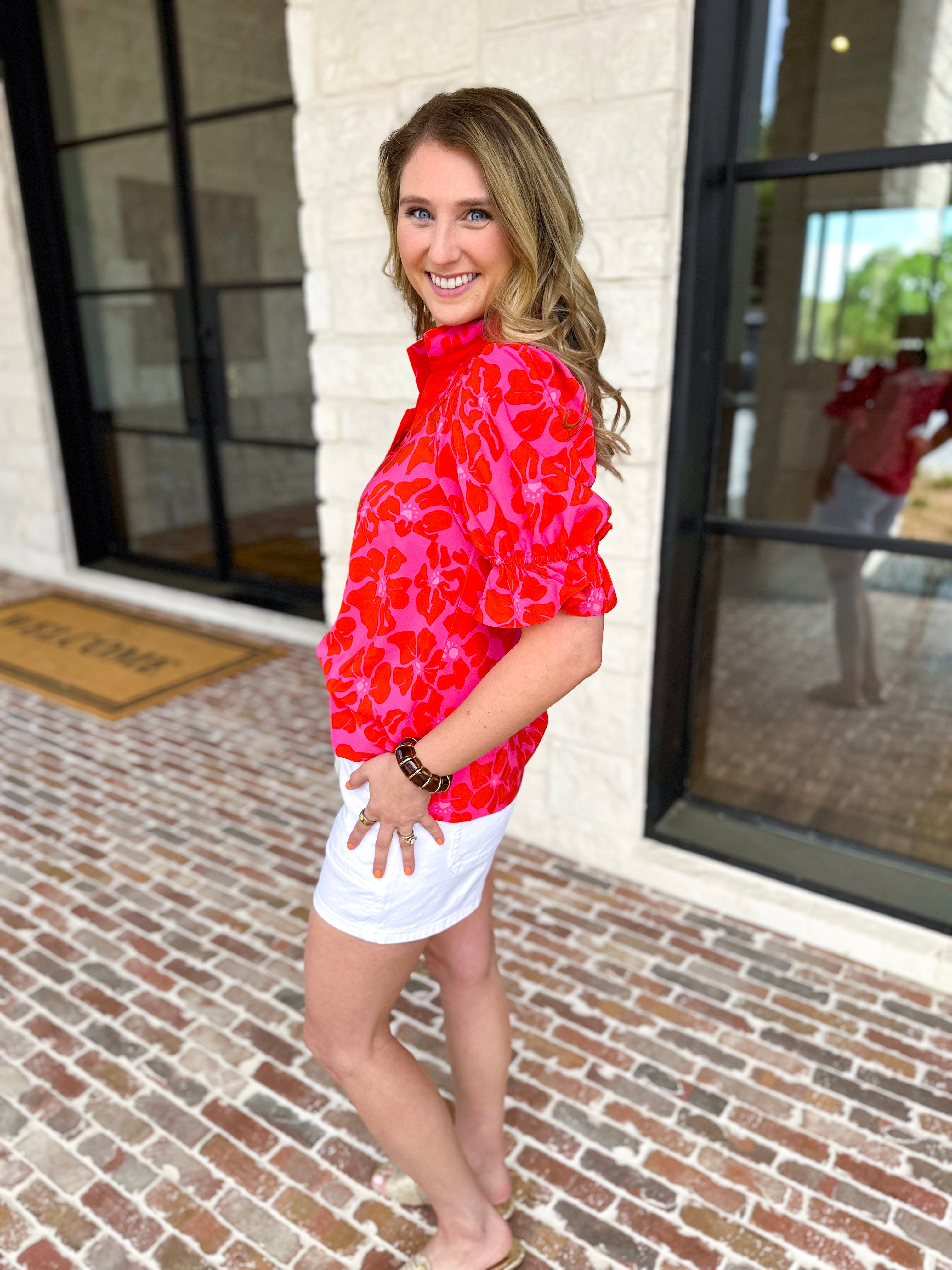 Mary Square - Jessica Blouse - Samba Garden-200 Fashion Blouses-MARY SQUARE-July & June Women's Fashion Boutique Located in San Antonio, Texas