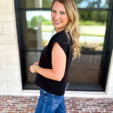 Chic Essentials Top - Black-210 Casual Blouses-ENTRO-July & June Women's Fashion Boutique Located in San Antonio, Texas