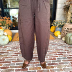 Cotton Barrel Utility Pant - Coffee Bean-400 Pants-MONO B-July & June Women's Fashion Boutique Located in San Antonio, Texas