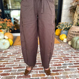 Cotton Barrel Utility Pant - Coffee Bean-400 Pants-MONO B-July & June Women's Fashion Boutique Located in San Antonio, Texas