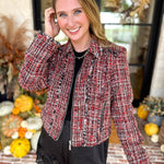 Liverpool - Wine Country Tweed & Fringe Jacket-600 Outerwear-LIVERPOOL JEANS COMPANY-July & June Women's Fashion Boutique Located in San Antonio, Texas