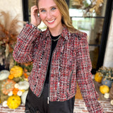 Liverpool - Wine Country Tweed & Fringe Jacket-600 Outerwear-LIVERPOOL JEANS COMPANY-July & June Women's Fashion Boutique Located in San Antonio, Texas