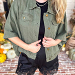 Wren Utility Jacket - Deep Olive-600 Outerwear-ENTRO-July & June Women's Fashion Boutique Located in San Antonio, Texas