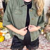 Wren Utility Jacket - Deep Olive-600 Outerwear-ENTRO-July & June Women's Fashion Boutique Located in San Antonio, Texas