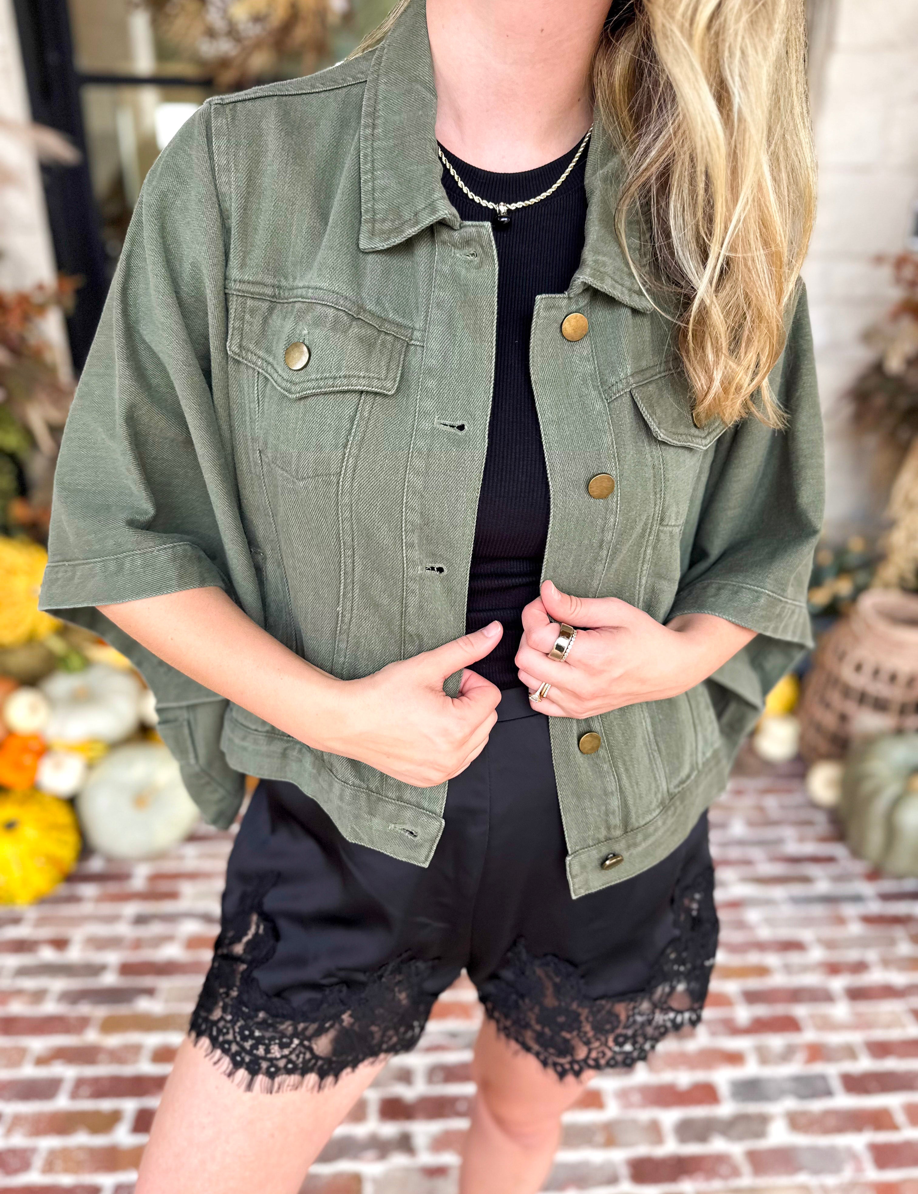 Wren Utility Jacket - Deep Olive-600 Outerwear-ENTRO-July & June Women's Fashion Boutique Located in San Antonio, Texas