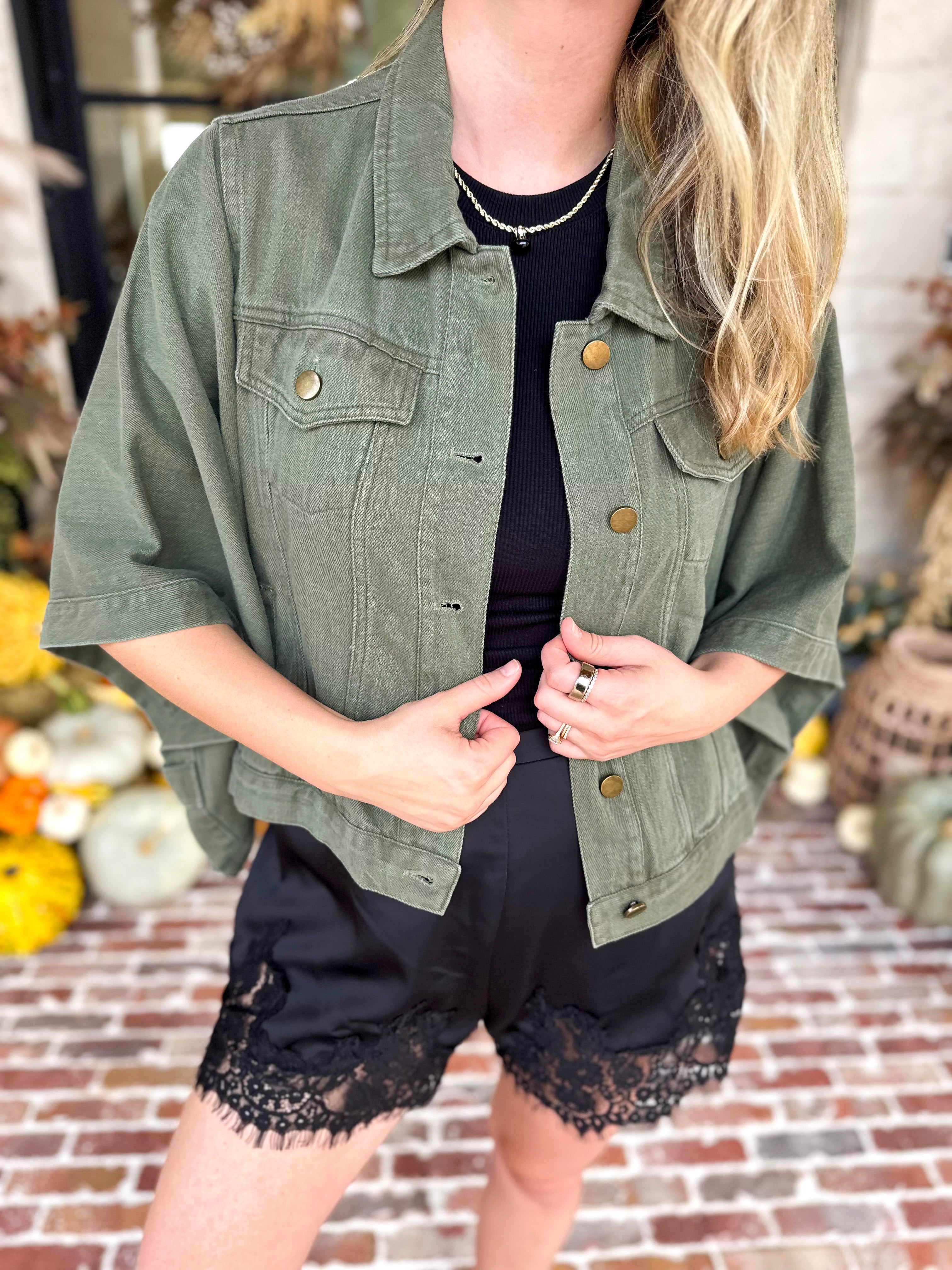Wren Utility Jacket - Deep Olive-600 Outerwear-ENTRO-July & June Women's Fashion Boutique Located in San Antonio, Texas