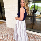 The Coastal Stitch Midi Skirt-410 Shorts/Skirts-SKIES ARE BLUE-July & June Women's Fashion Boutique Located in San Antonio, Texas
