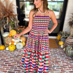 Always Vibrant Gingham Maxi Dress-500 Midi-TCEC-July & June Women's Fashion Boutique Located in San Antonio, Texas