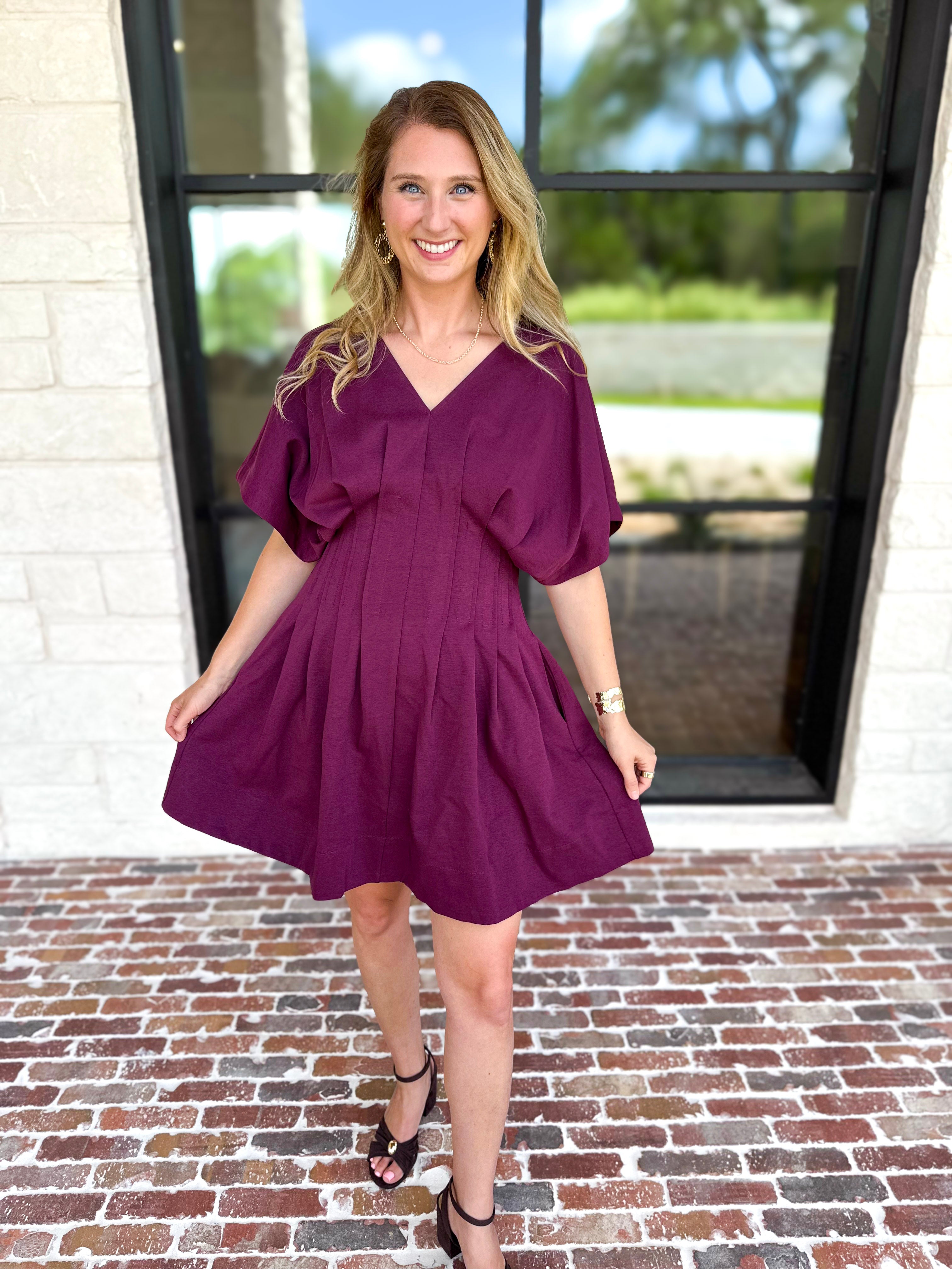 Elevated Chic Mini Dress - Plum-510 Mini-ENTRO-July & June Women's Fashion Boutique Located in San Antonio, Texas