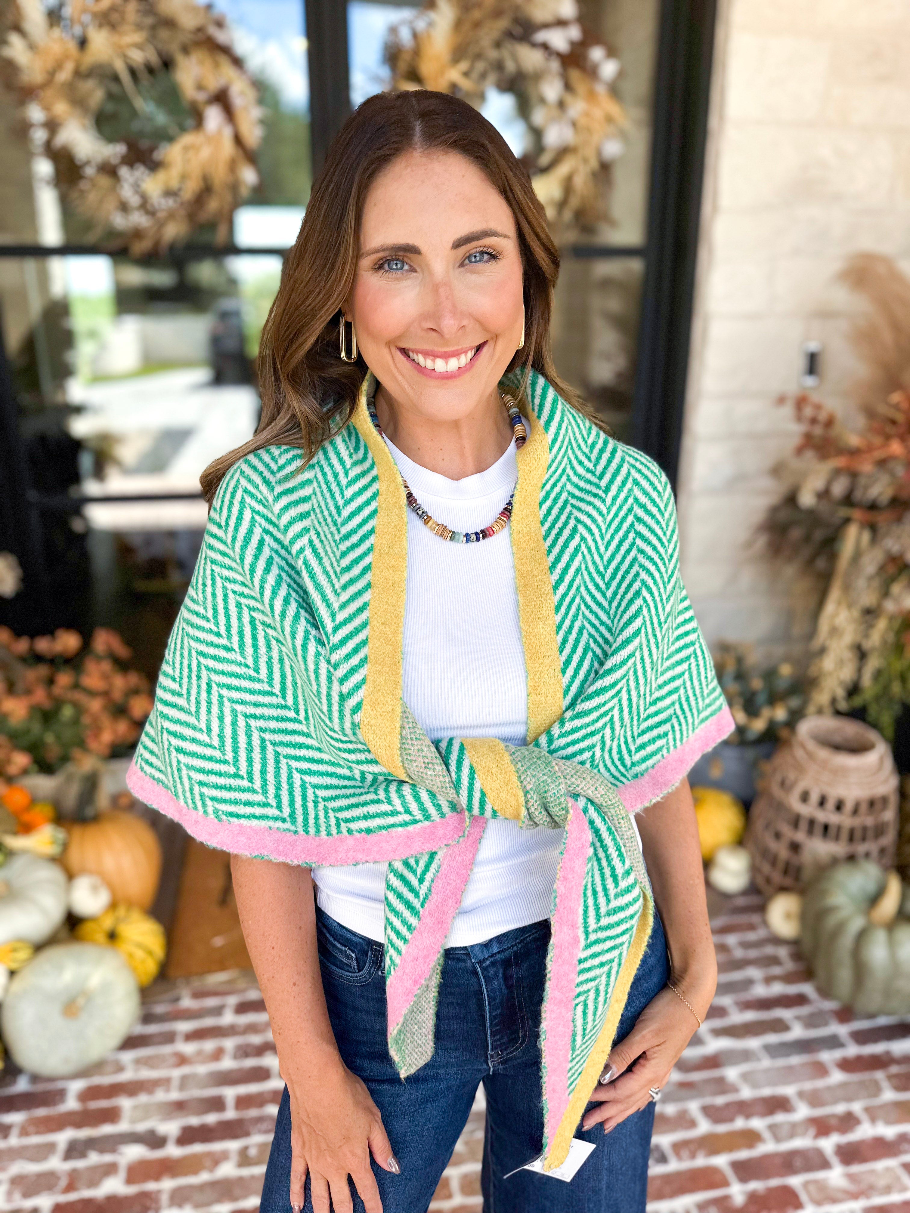 Ziggy Triangle Scarf - Green-130 Accessories-SHIRALEAH-July & June Women's Fashion Boutique Located in San Antonio, Texas