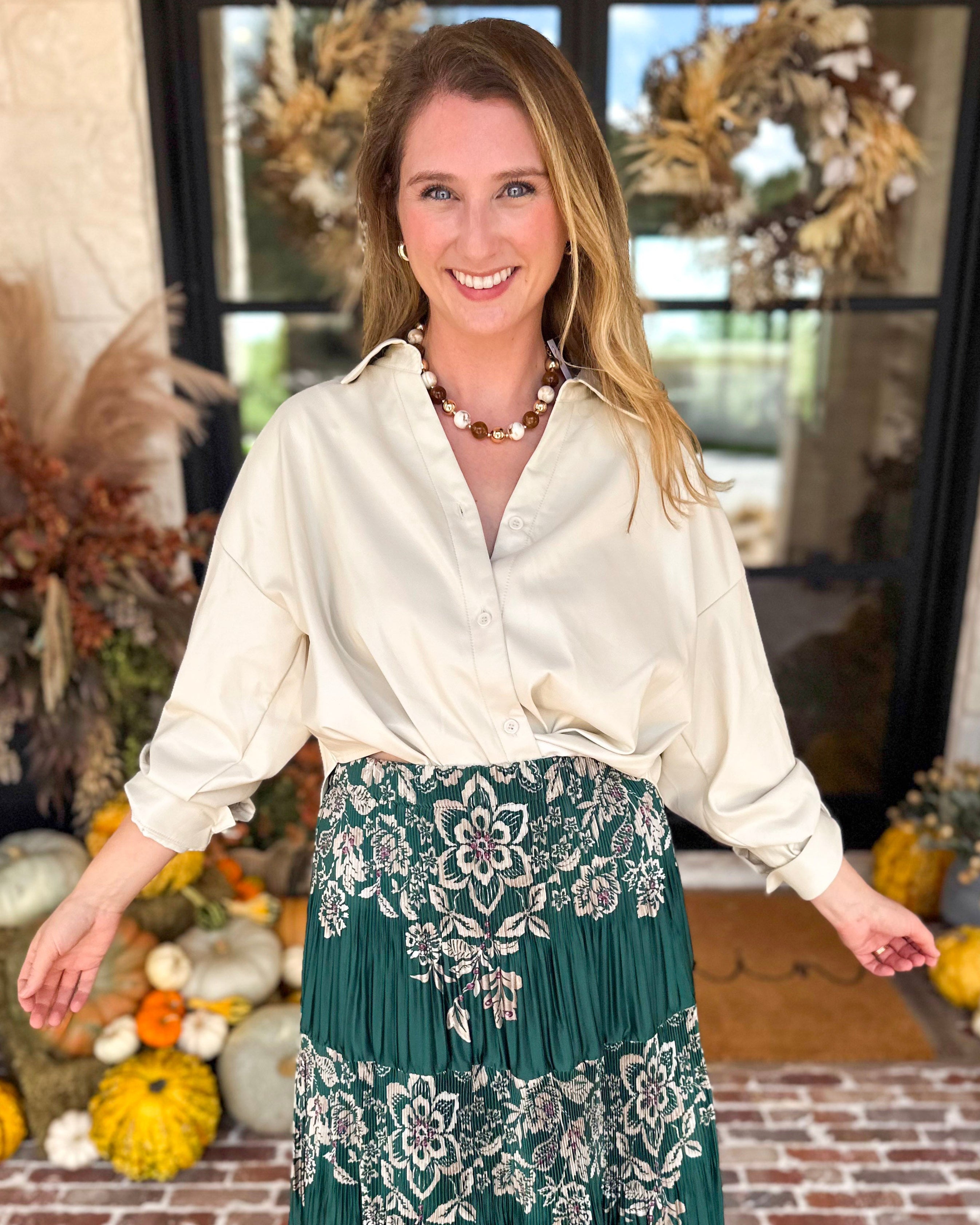 Not Your Average Button Down Blouse-200 Fashion Blouses-FATE-July & June Women's Fashion Boutique Located in San Antonio, Texas