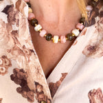 Brown & Pink Mixed Beaded Necklace-110 Jewelry & Hair-Golden Lily-July & June Women's Fashion Boutique Located in San Antonio, Texas