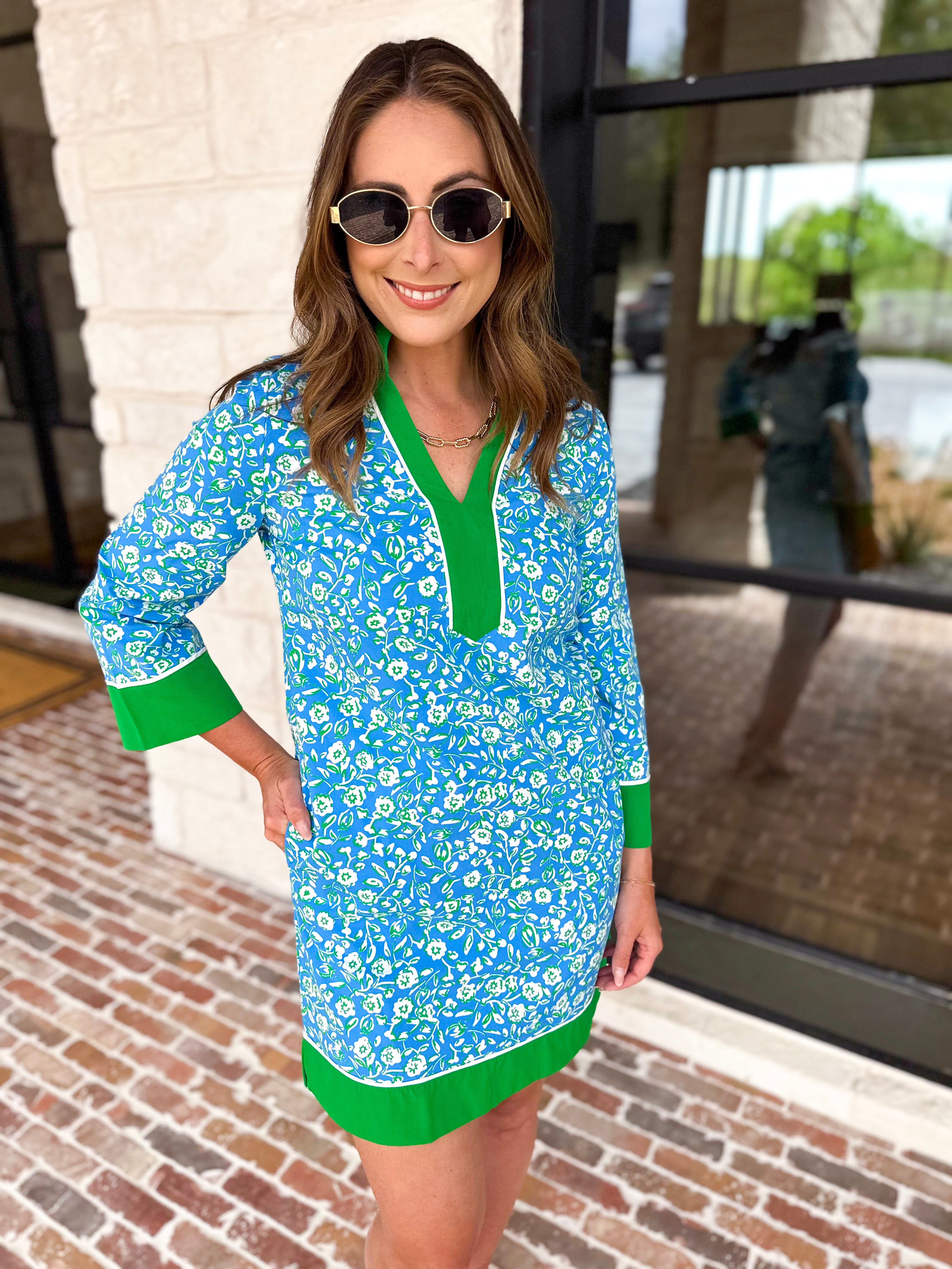 Mary Square - Brenda Mini Dress - Meadow Blue-510 Mini-MARY SQUARE-July & June Women's Fashion Boutique Located in San Antonio, Texas