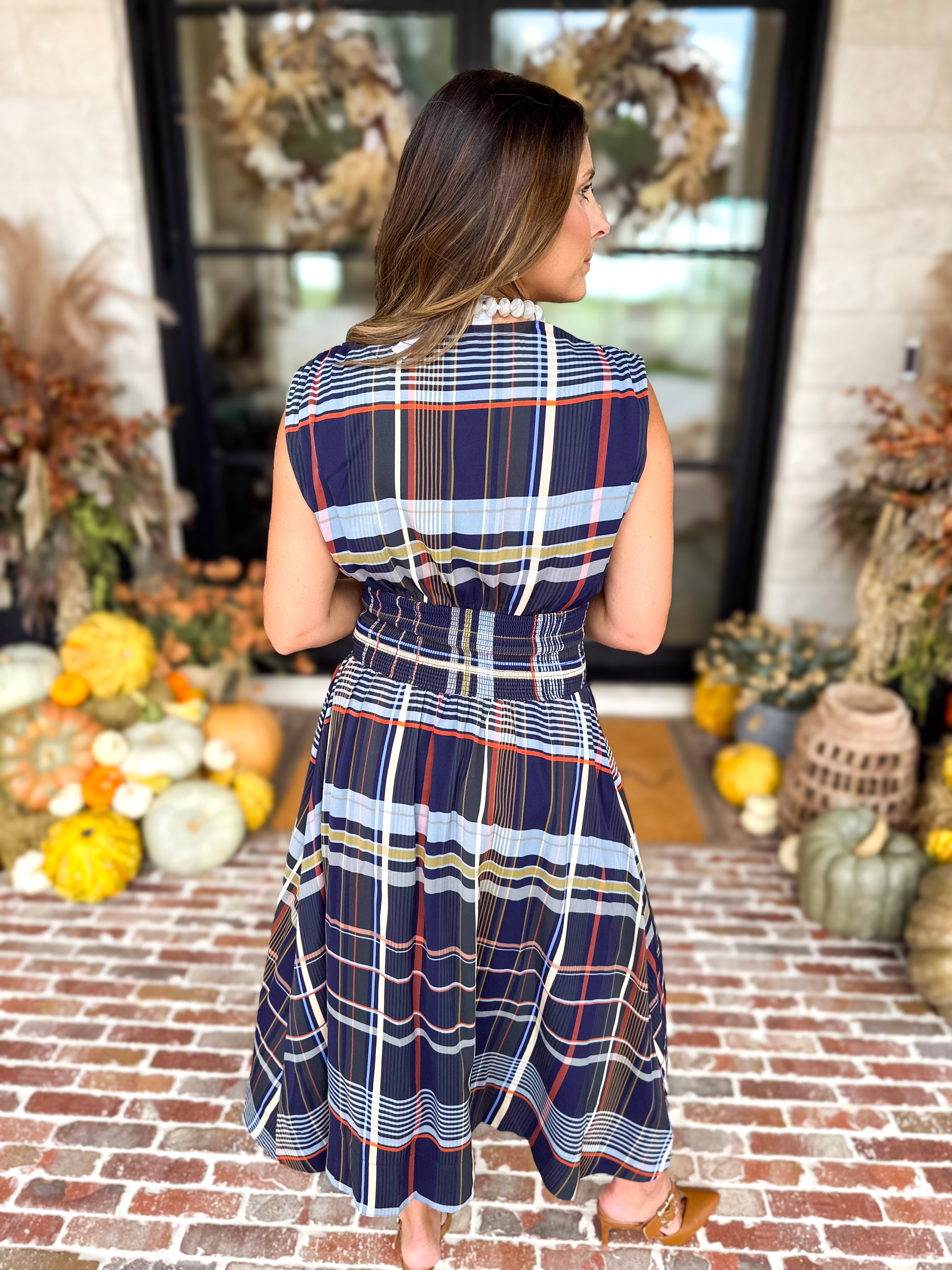 THML - Socialite Plaid Midi Dress-500 Midi-THML-July & June Women's Fashion Boutique Located in San Antonio, Texas