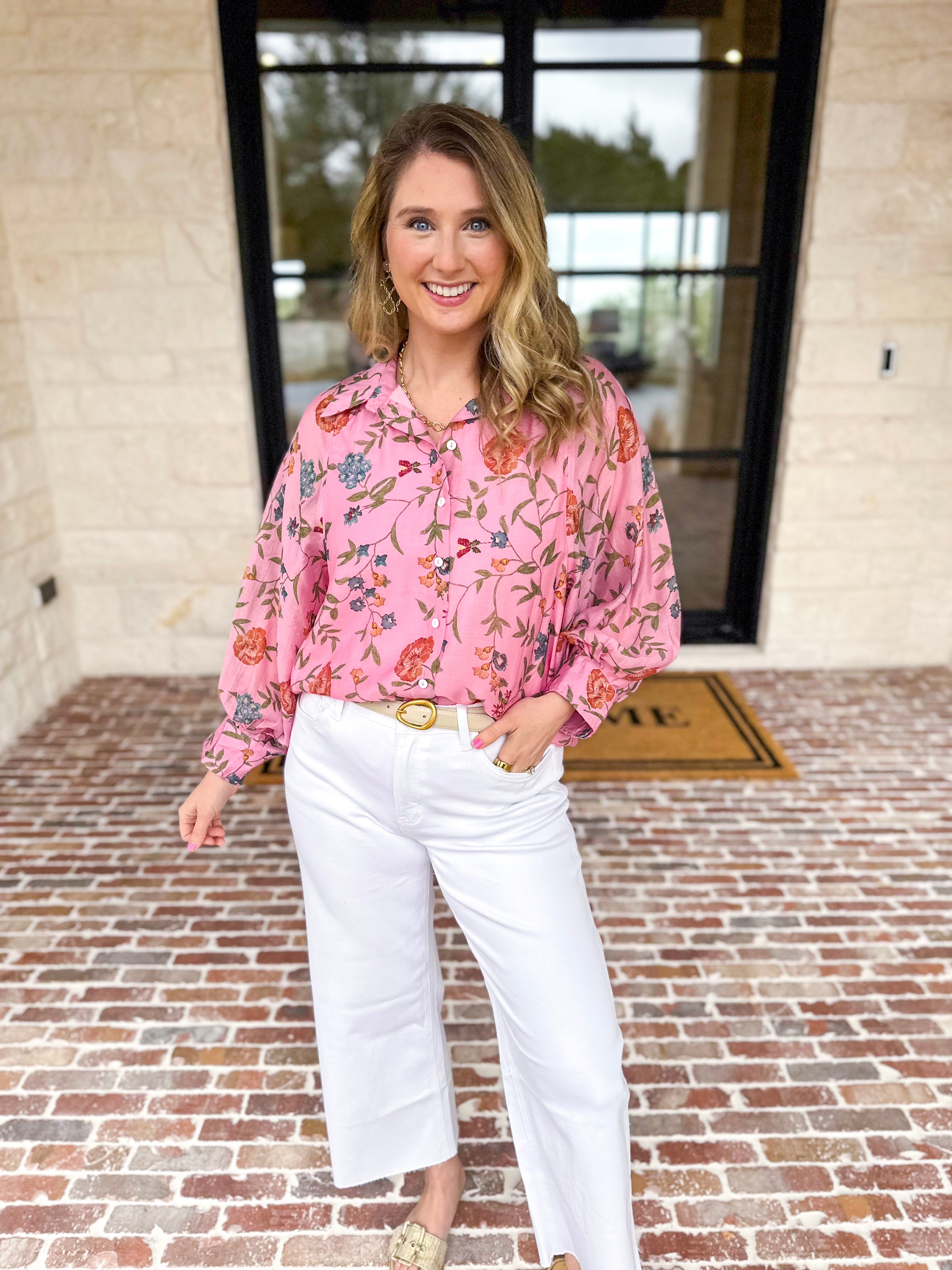 Blossom & Bloom Blouse-200 Fashion Blouses-ENTRO-July & June Women's Fashion Boutique Located in San Antonio, Texas