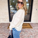 Bloom Where You're Planted Blouse - Cream-200 Fashion Blouses-ENTRO-July & June Women's Fashion Boutique Located in San Antonio, Texas