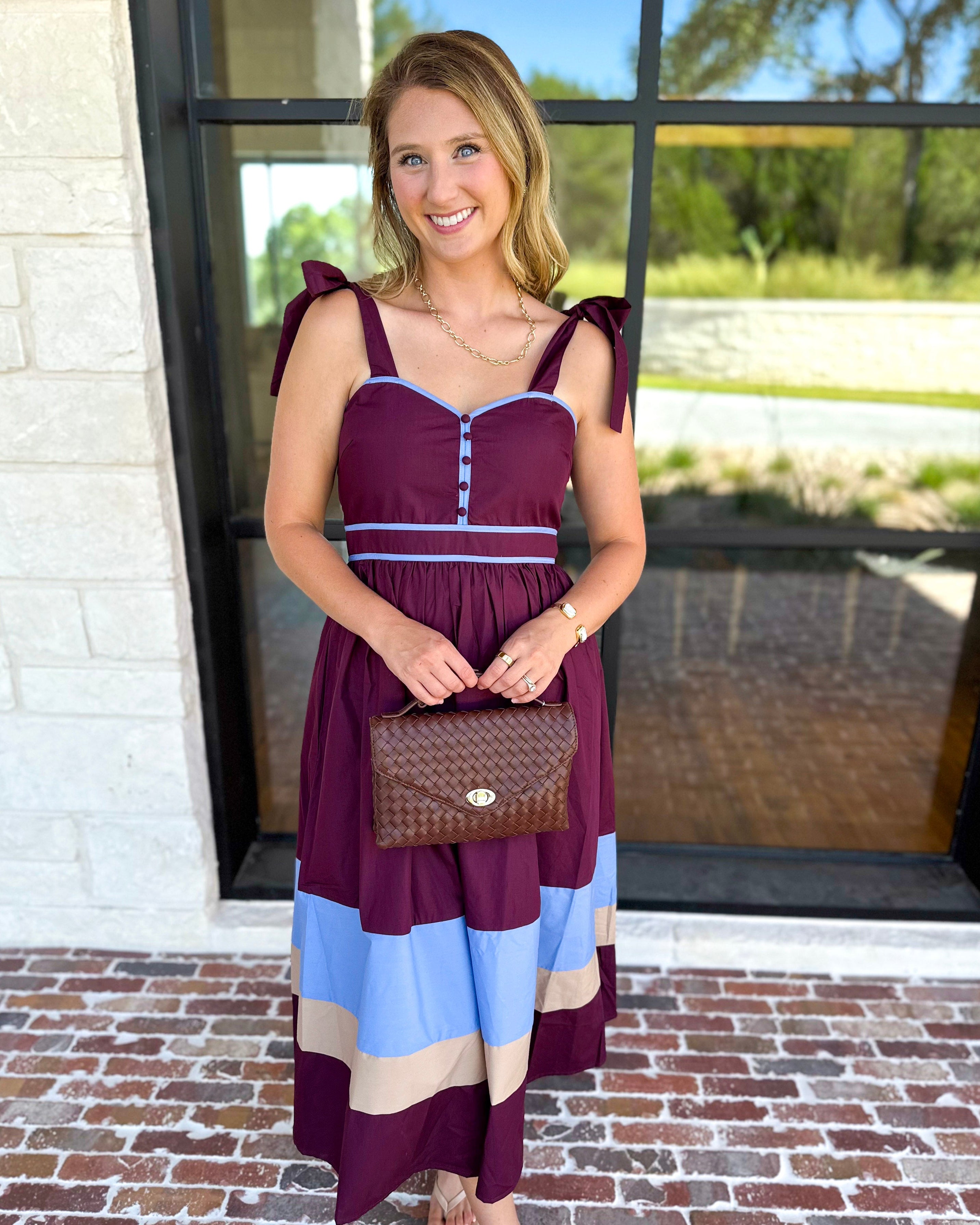 The Romy Midi Dress - Plum-500 Midi-ENTRO-July & June Women's Fashion Boutique Located in San Antonio, Texas