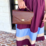 Harper Woven Crossbody Bag - Chocolate-130 ACCESSORIES-Moda Luxe-July & June Women's Fashion Boutique Located in San Antonio, Texas