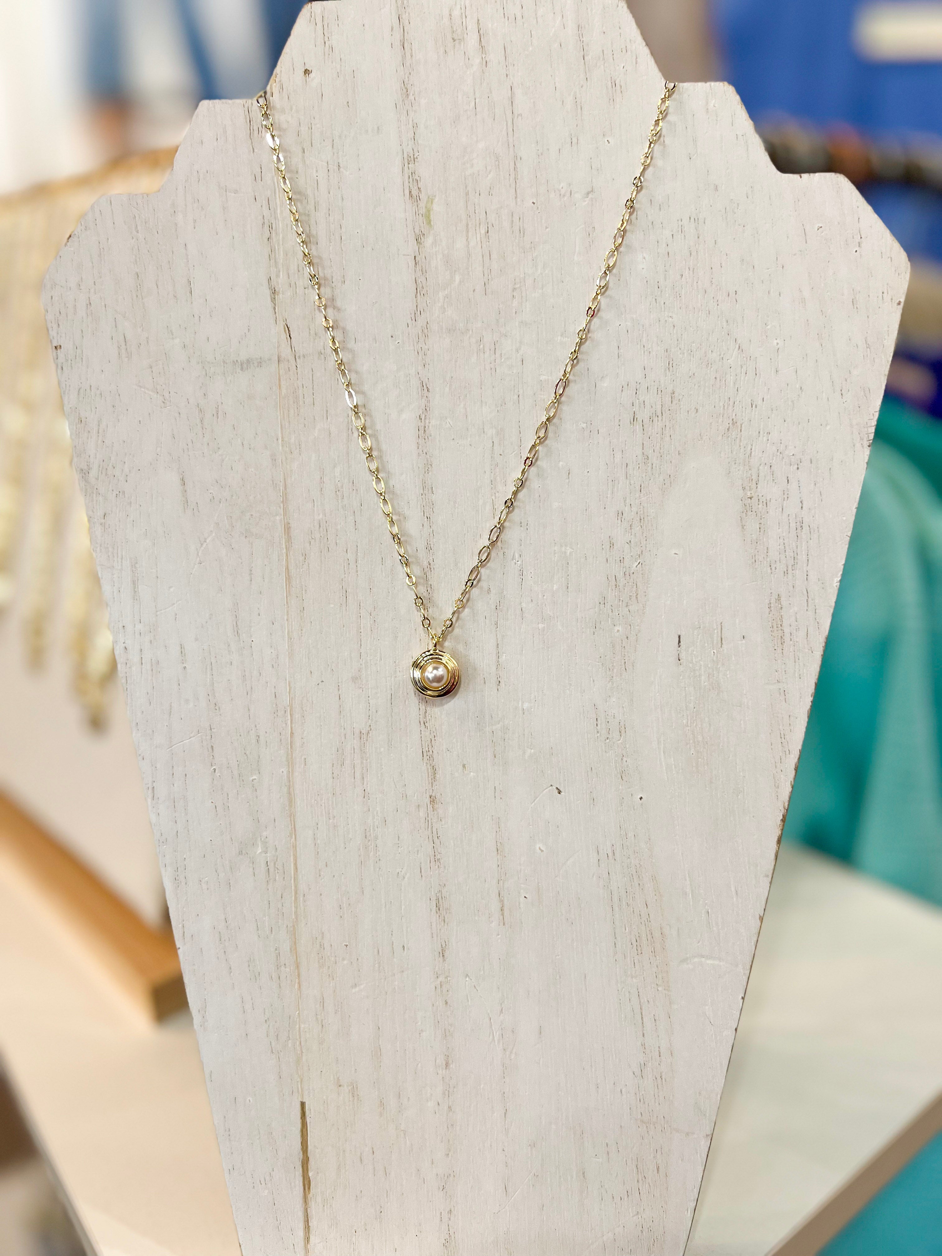 Natalie Wood- Strata Pendant Necklace - Pearl-110 Jewelry & Hair-Natalie Wood-July & June Women's Fashion Boutique Located in San Antonio, Texas