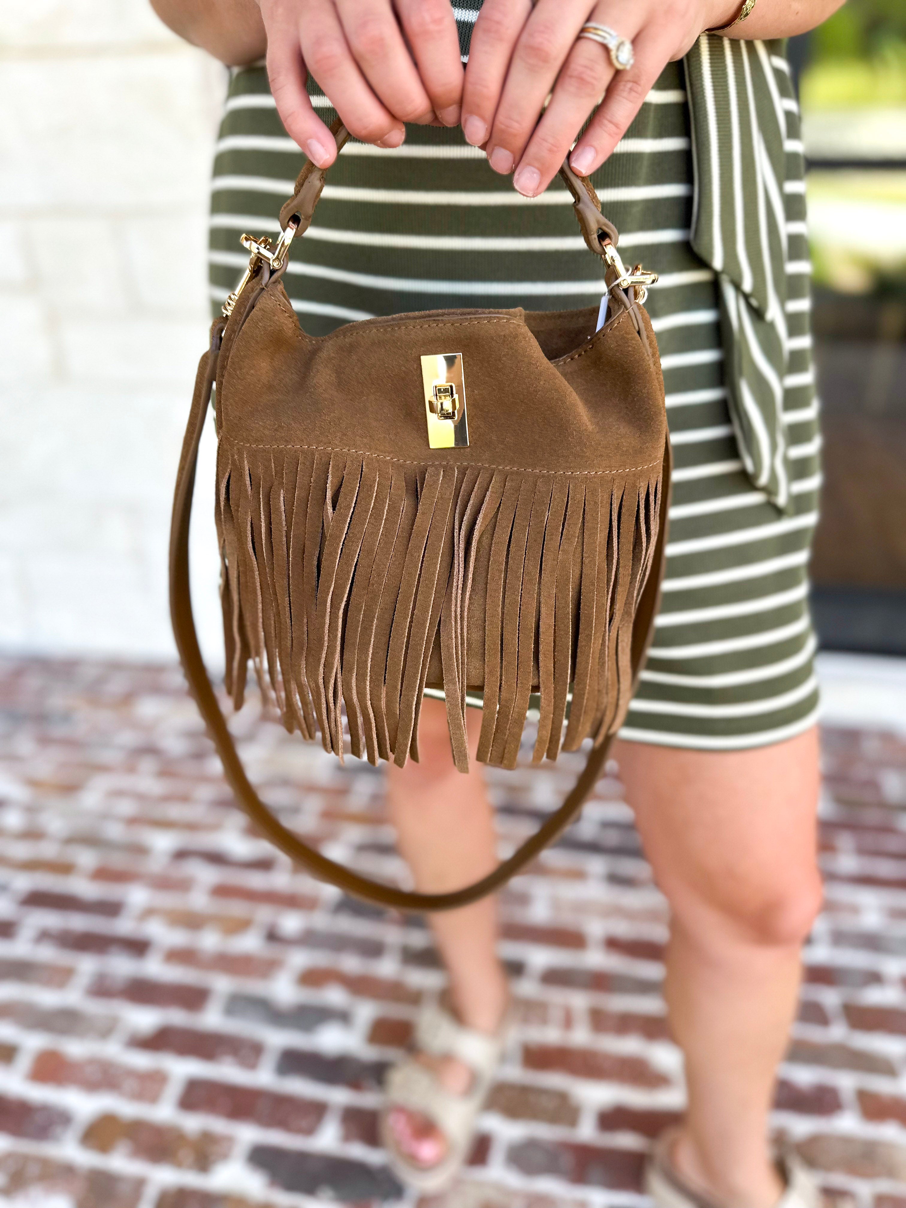 Fringe Crossbody Purse - Hazelnut-130 ACCESSORIES-Moda Luxe-July & June Women's Fashion Boutique Located in San Antonio, Texas