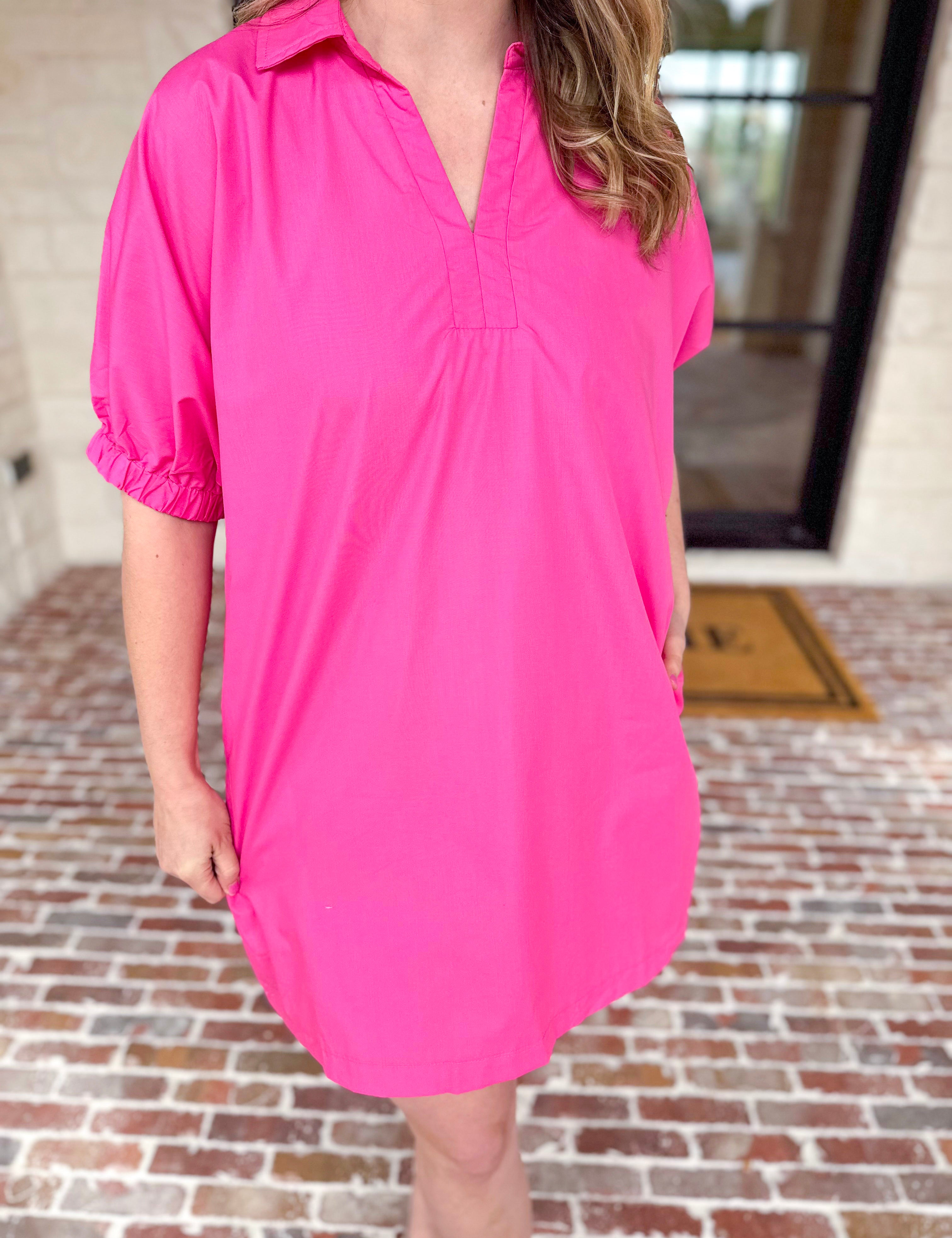 The Polished Mini Dress - Bubblegum Pink-510 Mini-ENTRO-July & June Women's Fashion Boutique Located in San Antonio, Texas